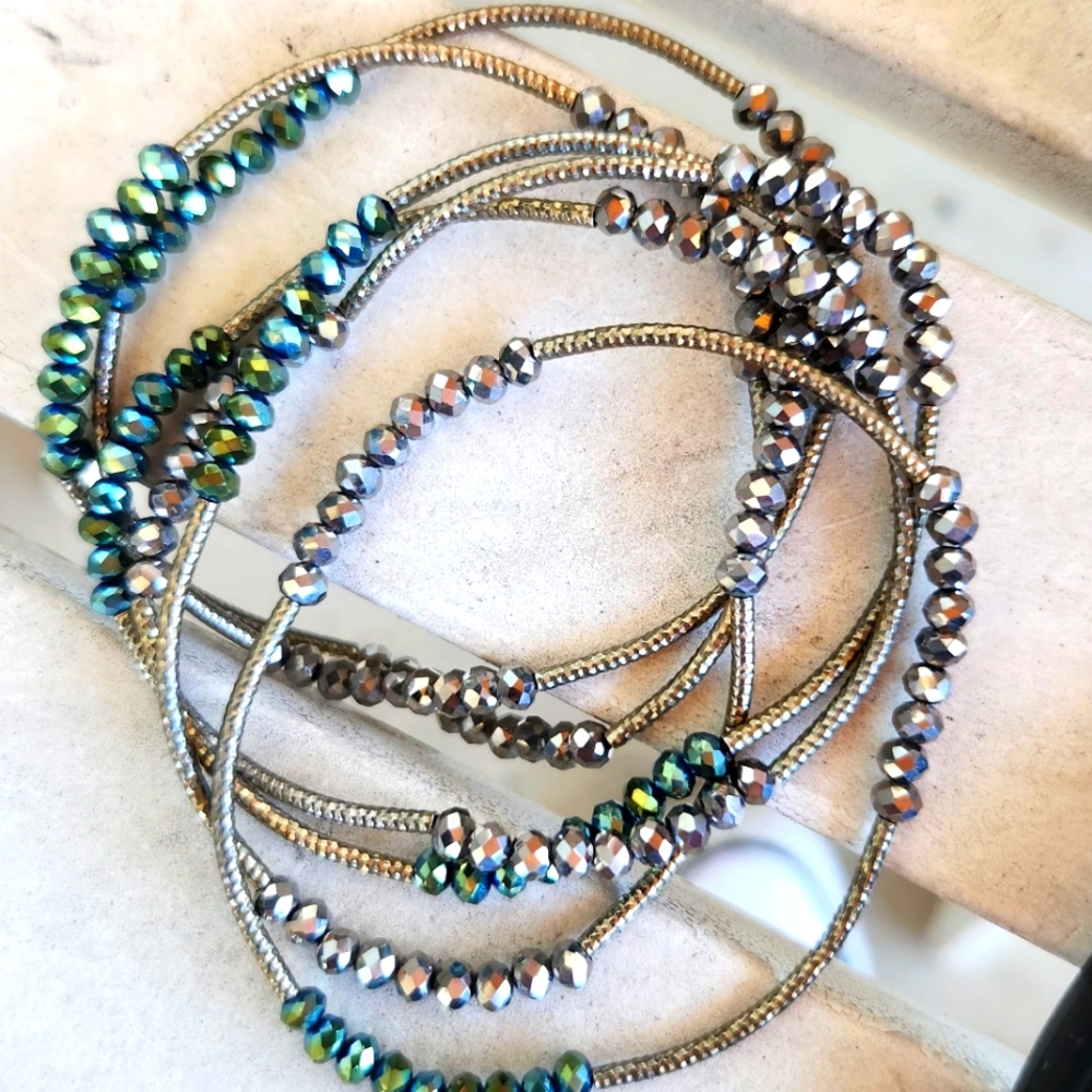 x6 Beaded Elastic Stretch Bracelets